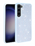 Eiroo Stone Sammsung Galaxy S23 Plus Taşlı Mavi Silikon Kılıf