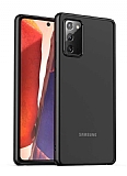 Eiroo Strong Samsung Galaxy Note 20 Siyah Silikon Klf