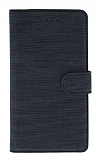 Eiroo Tabby Oppo A16 Cüzdanlı Kapaklı Siyah Deri Kılıf