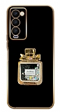 Eiroo Tecno Camon 18 premier Taşlı Parfüm Standlı Siyah Silikon Kılıf