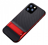 Eiroo Tiger Power iPhone 11 Pro Standlı Ultra Koruma Kırmızı Silikon Kılıf