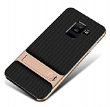 Eiroo Tiger Power Samsung Galaxy J6 Standlı Ultra Koruma Gold Kılıf