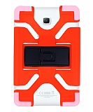 Eiroo Universal Standlı Silikon Tablet Kırmızı Kılıfı 6.8-8 inç