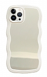 Eiroo Wave Mirror iPhone 12 Pro Max Beyaz Silikon Kılıf