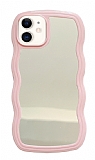 Eiroo Wave Mirror iPhone 12 Pembe Silikon Kılıf