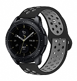 Eiroo Huawei Watch 3 Silikon Siyah-Gri Spor Kordon