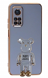 Eiroo Xiaomi Mi 10T Baby Bear Standl Mavi Silikon Klf