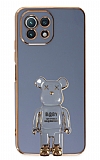 Eiroo Xiaomi Mi 11 Lite 5G Baby Bear Standlı Mavi Silikon Kılıf