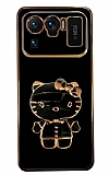 Eiroo Xiaomi Mi 11 Ultra Aynal Kitty Standl Siyah Silikon Klf