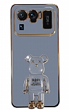 Eiroo Xiaomi Mi 11 Ultra Baby Bear Standl Mavi Silikon Klf