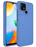 Eiroo Xiaomi Poco C40 Metal ereveli Mavi Rubber Klf