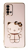 Eiroo Xiaomi Poco M3 Aynal Kitty Standl Pembe Silikon Klf