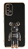 Eiroo Xiaomi Poco M3 Baby Bear Standl Siyah Silikon Klf