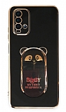 Eiroo Xiaomi Poco M3 Baby Panda Standl Siyah Silikon Klf