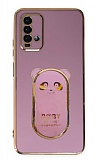 Eiroo Xiaomi Poco M3 Baby Panda Standl Mor Silikon Klf