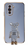 Eiroo Huawei nova 10 Baby Bear Standlı Mavi Silikon Kılıf