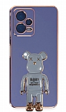 Eiroo Xiaomi Poco X5 5G Baby Bear Standl Mavi Silikon Klf