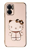 Eiroo Xiaomi Redmi 10 5G Aynal Kitty Standl Pembe Silikon Klf
