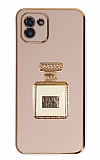 Eiroo Samsung Galaxy A03 Aynalı Parfüm Standlı Pembe Silikon Kılıf