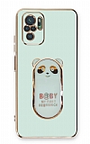 Eiroo Xiaomi Redmi Note 10 Baby Panda Standl Yeil Silikon Klf