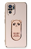 Eiroo Xiaomi Redmi Note 10 Baby Panda Standl Pembe Silikon Klf