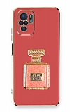 Eiroo Xiaomi Redmi Note 10S Aynalı Parfüm Standlı Kırmızı Silikon Kılıf