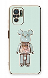 Eiroo Xiaomi Redmi Note 10S Candy Bear Standlı Yeşil Silikon Kılıf