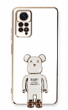 Eiroo Xiaomi Redmi Note 11 Pro Baby Bear Standlı Beyaz Silikon Kılıf