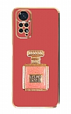 Eiroo Xiaomi Redmi Note 11S Aynalı Parfüm Standlı Kırmızı Silikon Kılıf