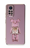 Eiroo Xiaomi Redmi Note 11S Candy Bear Standl Mor Silikon Klf