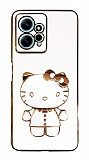 Eiroo Xiaomi Redmi Note 12 4G Aynal Kitty Standl Beyaz Silikon Klf