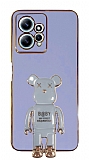 Eiroo Xiaomi Redmi Note 12 4G Baby Bear Standl Mavi Silikon Klf
