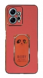 Eiroo Xiaomi Redmi Note 12 4G Baby Panda Standl Krmz Silikon Klf