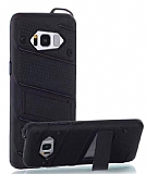 Eiroo Zag Armor Samsung Galaxy S8 Plus Standlı Ultra Koruma Siyah Kılıf