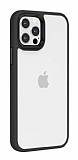 Eiroo Contrast iPhone 12 / 12 Pro 6.1 inç Siyah Silikon Kılıf