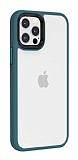 Eiroo Contrast iPhone 12 / 12 Pro 6.1 inç Yeşil Silikon Kılıf