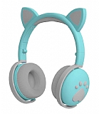 EK1 Kedi Kulak Led Işıklı Kablosuz Mavi Kulaklık
