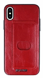 G-Case Majesty Series iPhone X / XS Deri Kırmızı Rubber Kılıf