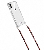hippi iPhone 12 / 12 Pro Alder Kumaş Askılı Ultra Koruma Telefon Kılıfı