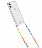 hippi iPhone 12 Mini Daisy Örgü Askılı Ultra Koruma Telefon Kılıfı