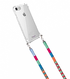 hippi iPhone 7 / 8 Raspberry Örgü Yassı Askılı Ultra Koruma Telefon Kılıfı