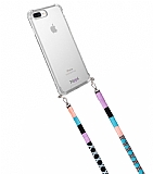 hippi iPhone 7 Plus / 8 Plus Waterflower Örgü Yassı Askılı Ultra Koruma Telefon Kılıfı