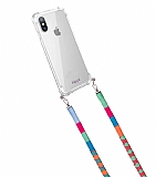 hippi iPhone X / XS Raspberry Örgü Yassı Askılı Ultra Koruma Telefon Kılıfı