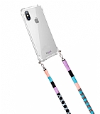hippi iPhone X / XS Waterflower Örgü Yassı Askılı Ultra Koruma Telefon Kılıfı