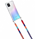 hippi Samsung Galaxy Note 10 Lite Pomegranate Örgü Yassı Askılı Ultra Koruma Telefon Kılıfı