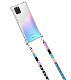 hippi Samsung Galaxy Note 10 Lite Waterflower Örgü Yassı Askılı Ultra Koruma Telefon Kılıfı