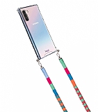 hippi Samsung Galaxy Note 10 Raspberry Örgü Yassı Askılı Ultra Koruma Telefon Kılıfı