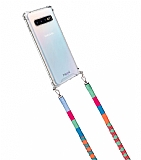 hippi Samsung Galaxy S10 Raspberry Örgü Yassı Askılı Ultra Koruma Telefon Kılıfı