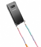 hippi Samsung Galaxy S10e Lilac Örgü Askılı Ultra Koruma Telefon Kılıfı