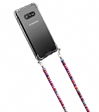hippi Samsung Galaxy S10e Lotus Kumaş Askılı Ultra Koruma Telefon Kılıfı